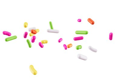 Havada uçuşan Pasta ve Fırın Malzemeleri için Renkli Şeker Serpiştirme Dekorasyonu