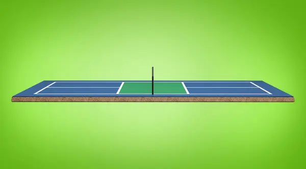 stock image Pickleball Court With A Net, Blue Floor And White Lines Marking The Boundaries 3D Illustration