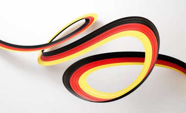 3d Almanya Bayrağı 3d Parlak Almanya 'da Beyaz Arkaplanda Bayrak Dalgalanıyor 3d Görüntü