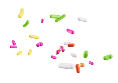 Havada uçuşan Pasta ve Fırın Malzemeleri için Renkli Şeker Serpiştirme Dekorasyonu