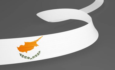 Kıbrıs 3d. Bayrağı 3d Dalgalı Parlak Kıbrıs Rum Kesimi Bayrakları Gri Arkaplanda İzole Edildi 3d Görüntü