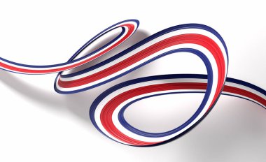 Kosta Rika 'nın 3d Bayrağı 3d Beyaz Arkaplanda İzole Edilmiş Parlak Dalgalı Bayraklar 3d Görüntü