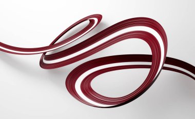 Letonya 'nın 3d Bayrağı 3d Parlak Dalgalı Letonya Bayrakları Beyaz Arkaplanda 3d Görüntü
