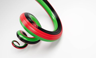 Malawi 'nin 3d Bayrağı 3 d Beyaz Arkaplan 3d Görüntü Üzerinde Malawi' nin Sarmal Parlak Kurdelesi