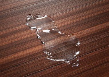 Şeffaf Arnavutluk Sıvı Su Haritası Şişirilebilir Jöle Tahta Döşemede 3D Görüntü