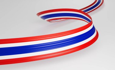 3d Flag Of Thailand 3d Wavy Shiny Thailand Ribbon Flag On White Background 3d Illustration