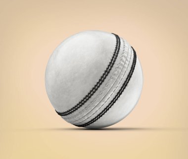 Beyaz Deri Dikişli ODI Bir Gün Uluslararası Kriket Balosu Bej Arkaplan 3D Görüntü
