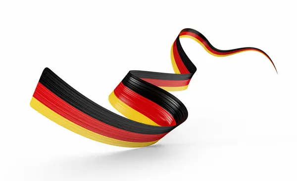 stock image 3d Flag Of Germany 3d Shiny Waving Germany Ribbon Flag On White Background 3d Illustration