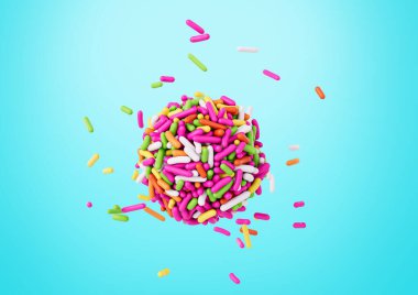 Brigadeiro Geleneksel Brezilya Tatlı Topları Renkli Şekerleme veya Meises 3D Görüntü