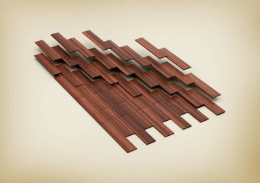 Yüksek Kaliteli Kusursuz Gerçekçi Kahverengi Tahta Planklar 3 boyutlu Çizim