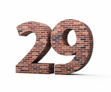 Tuğla Duvarı No: 29 Tuğla Duvarı 3D Görüntü Renkli Duvarından Yapılan 29 haneli