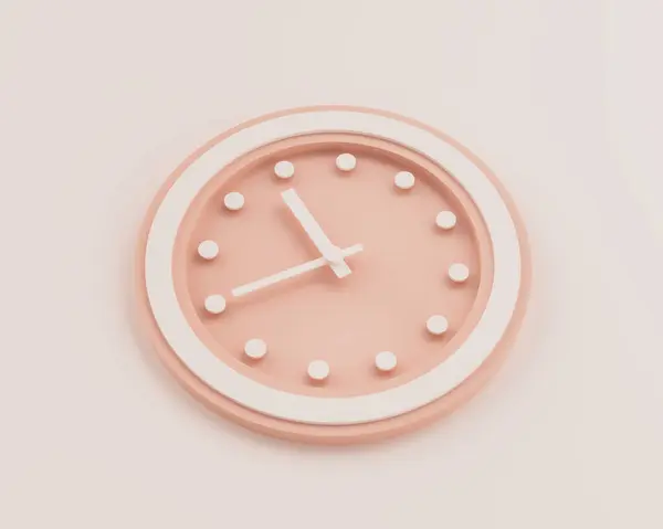 stock image Minimalist Pastel Pink And White Rounded Wall Clock 10:40 Ten Forty 22:40 Time 3D Illustration