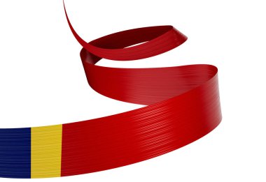 Romanya 'nın 3d. Bayrağı 3d Parlak Romanya' da Beyaz Arkaplanda Bayrak Dalgalanıyor 3d Görüntü