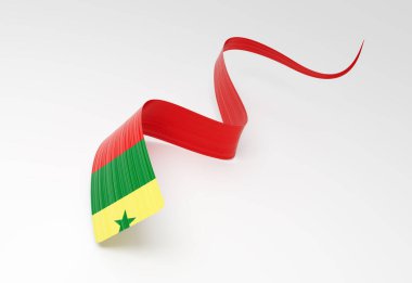 Senegal 'in 3d Bayrağı 3d Dalgalı Parlak Senegal Bayrakları Beyaz Arkaplanda 3d Görüntü