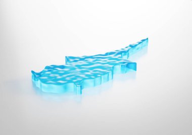 KKTC 'nin Su Haritası Derin Okyanusta Eriyen Küresel Isınma Buzulu Mavi Su 3D Görüntü