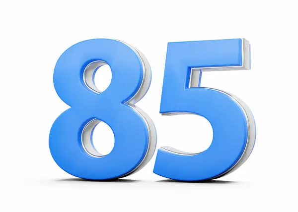 stock image 3D Number 85 Eighty Five Made Of Blue Body With Silver Outline On White Background 3D Illustration