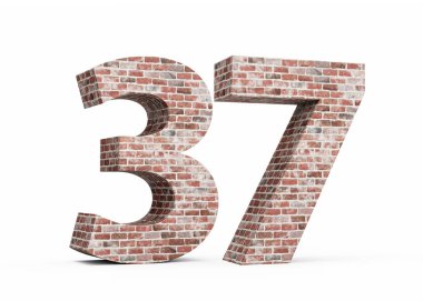 37 numara. Eski Grunge Duvarı 'ndan yapılmış. 3 boyutlu bir resim.