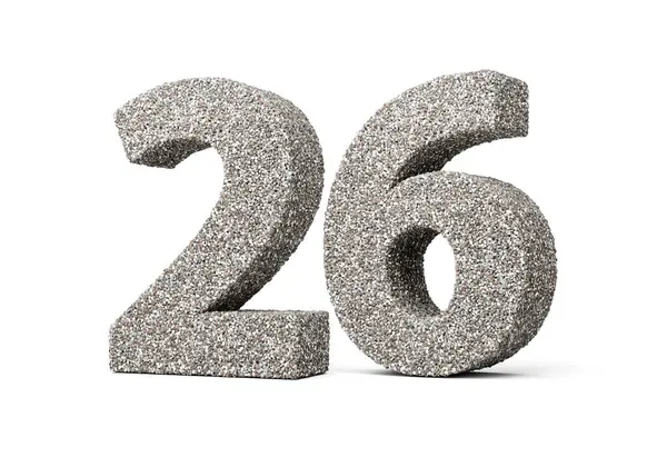 Stock image Number Twenty Six 26 Digit Made Of Rock Fragments Or Gravels On White Background 3d Illustration