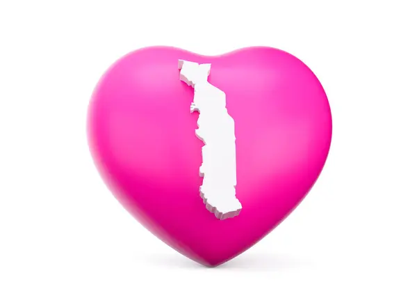 stock image Pink Heart With White Map Of Togo Isolated On White Background 3d Illustration