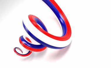 Hırvatistan 'ın 3d. Bayrağı Hırvatistan' ın Beyaz Arkaplan 3d Görüntü Üzerine Sarmal Kurdeleli Bayrağı