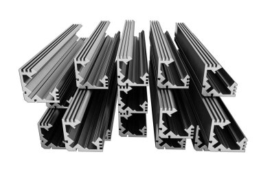 Pürüzsüz Gri Çıkarılan Alüminyum Profiller Kapılar ve Pencereler İçin Ayarlandı