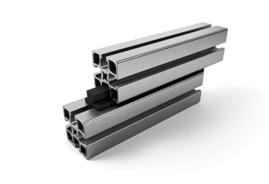 Parlak Gri Çıkarılmış Alüminyum Profili Kapılar ve Pencereler İçin Mükemmel 3d Görüntü Oluşturma