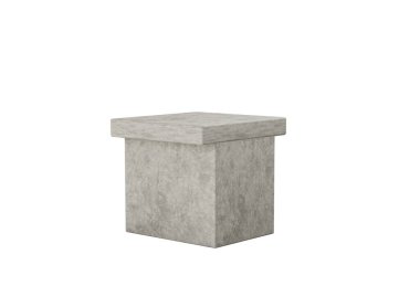 Gri Beton Podyum Ürünler Sergisi Beyaz Arkaplanda İzole Edildi 3D Görüntü