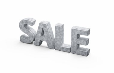 Kalın Harfler, Beyaz Arkaplanda Gri desenli Beton Taştan İndirimli Metin Satışı