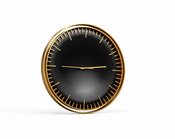 Stock image Modern Sleek Golden And Black Wall Clock 02:45 Two Forty Five 2:45 Modern Interiors 3D Illustration