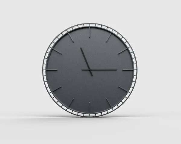 stock image A Modern Dark Gray Wall Clock Eleven Fifteen 11:15 Minimalist For Modern Interiors 3D Illustration