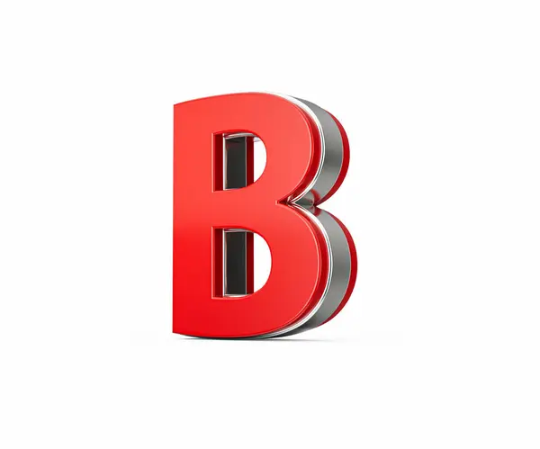 stock image Vibrant Red Capital Letter B Gleams With Its Sleek Design Bold Font With Sharp Edges 3D Illustration