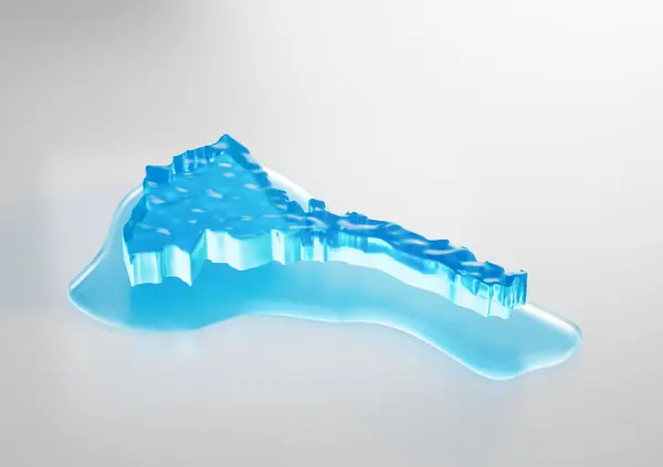 Stock image Water Ice Map Of Eritrea Global Warming Melting Glacier In Deep Ocean Blue Water 3d Illustration