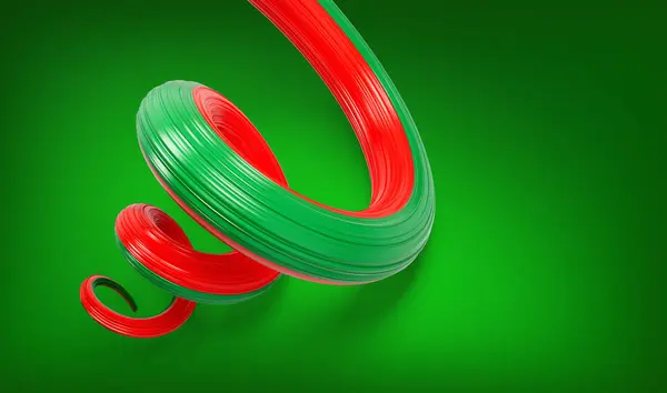 stock image Flag of Belarus Spiral Glossy Ribbon Flag Isolated On Green Background 3d Illustration