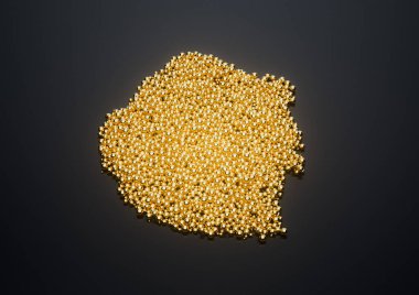 Eswatini Haritası Yüksek Kaliteli Altın Parlak Metalik Boncuklar veya Taşak 3B İllüstrasyondan Yapılmış