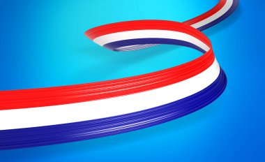 Hırvatistan 'ın 3d. Bayrağı 3d Dalgalı, Parlak Hırvatistan Bayrağı Gök Mavisi Arkaplanda İzole Edildi 3d Görüntü