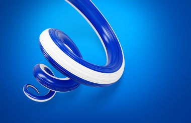 El Salvador 'un 3d Bayrağı 3d Dalgalı Parlak El Salvador Çarpık Kurdele Mavi Arkaplanda İzole Edildi 3d Görüntü