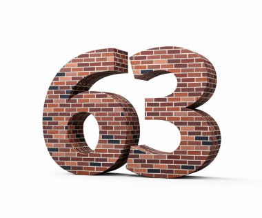 Altmış üç numaralı tuğla duvarı. Üç boyutlu renkli tuğla duvarından yapılmış 63 haneli.