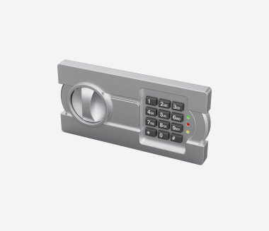 Metalik bitiş dijital kasası, şifreleme kilidi ve 3B Görüntü için dairesel sapı var.