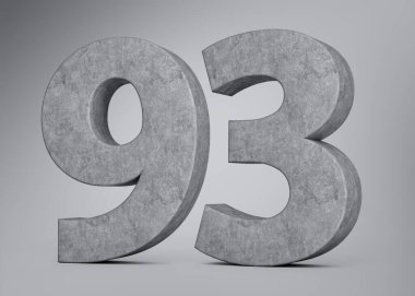 3D Beton Numara 93 Gri Beton Beton Taştan Yapım 3D Görüntü