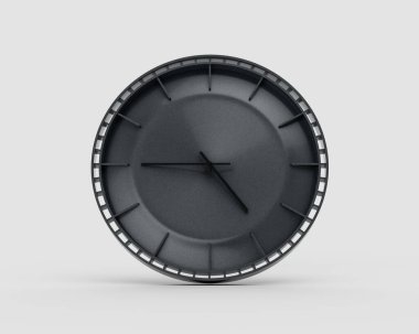 Modern Kömür Kara Duvar Saati 04: 45 Dört Kırk Beş Dört: 45 Modern İç mekan 3D İllüstrasyon