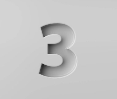 Gri arkaplan resimlerine işlenmiş ince bir gölgeyle 33 numaralı parlak beyaz.