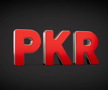 Parlak Metalik Görüntü ile Kalın Kırmızı Pakistan Rupisi Sembolü