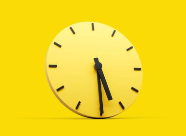 3d Basit Sarı Yuvarlak Saat 5: 30 5: 30 Sarı Arkaplan 3d Görüntü