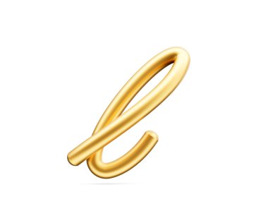 3d Altın Parlak Küçük Harf I Alfabe I Şişirilebilir Yazı Tipi Beyaz Arkaplan 3d Görüntü