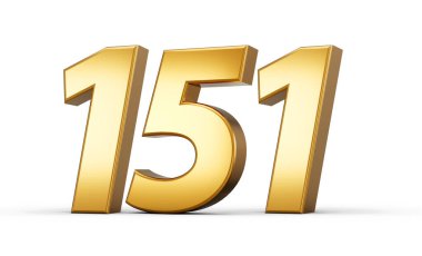 3d numara 1515151 altın metin beyaz zemin üzerinde izole edilmiş yansıma 3d illüstrasyon