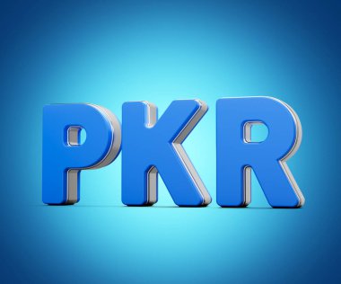 Vibrant Blue Pakistani Rupee Currency Symbol Gleams With Sleek Modern Design 3D Illustration clipart