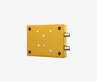 Modern Dikdörtgen Sarı Mini Kasa Yüksek kalite 6 Kollu Anahtar Kilidi 2 Cıvata 3D Görüntü