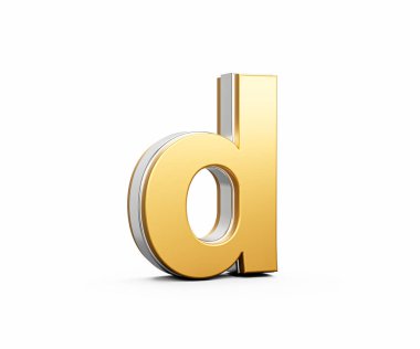 Pırıl pırıl Altın Harf d Pırıl pırıl Zarif Modern Tasarımı ile Üç Boyutlu Görüntü