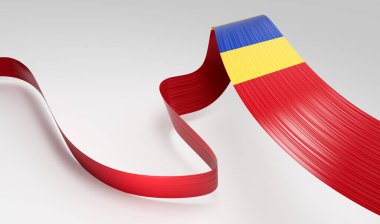 Moldova 'nın 3d Bayrağı 3d Parlak Dalgalı Bayraklar Beyaz Arkaplanda İzole Edildi 3d Görüntü