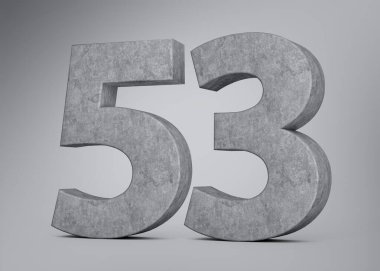 Elli üç numaralı beton. Gri Beton Taş Gri Arka plan 3D Görüntü 'den yapılmış 53 haneli.